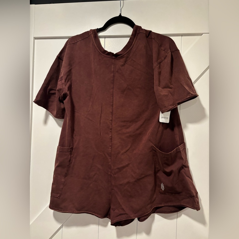 NWT FP hot shot tee romper dark espresso